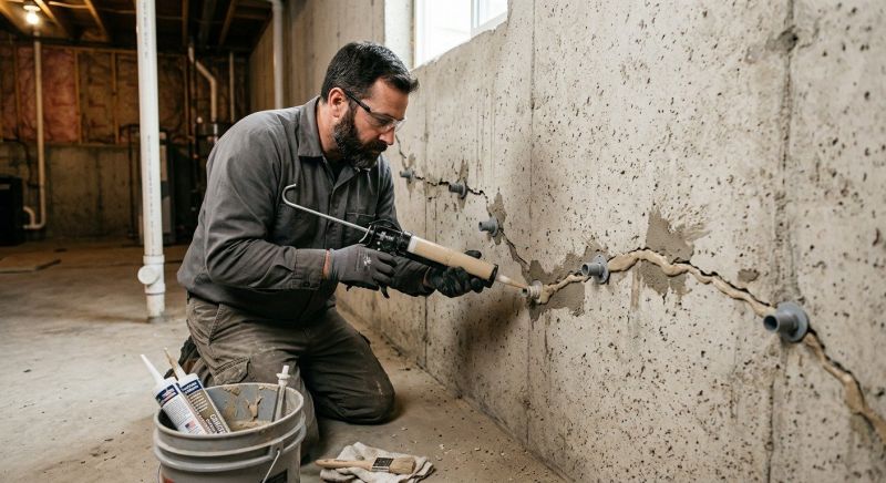 Basement Crack Repair in Black Mountain, NC